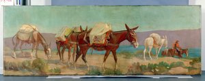 Anheuser-Busch Pack Mules (olja på duk)
