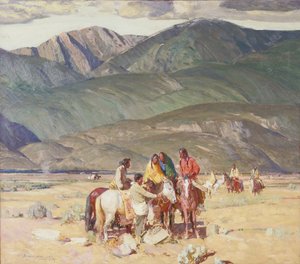 Taos Indians on the Mesa (olja på duk)