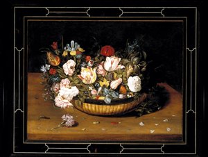 Korg med blommor, ca 1615 (olja på panel) av Osias the Elder Beert