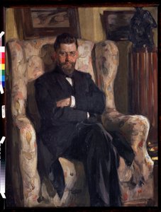 ""Porträtt av konstsamlaren Alexis (AA) Bakhrushin (1865-1929)"" (Porträtt av samlaren Alexey A. Bakhrushin) Målning av Osip Emmanuilovich Braz (1872-1936) 1904 Statens konstmuseum Tula (Toula)