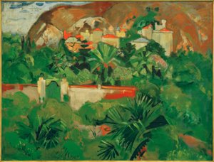 Italienskt landskap med port, Levanto av Oskar Moll