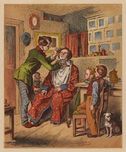 Barberaren (färglitografi) av Oskar Pletsch