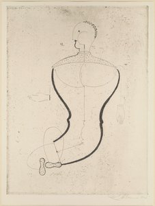 Abstrakt figur till vänster, 1923. av Oskar Schlemmer