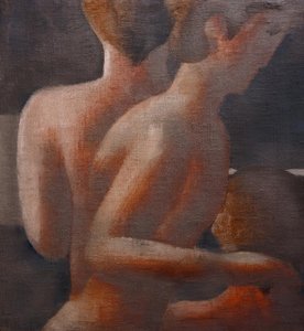 Tre nakenbilder, silverfris III av Oskar Schlemmer