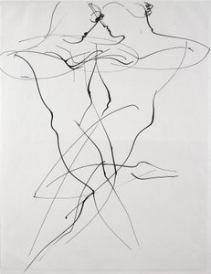 Två figurer i motsatt rörelse, dans av Oskar Schlemmer