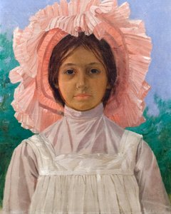 Flicka med rosa mössa av Osman Hamdi Bey