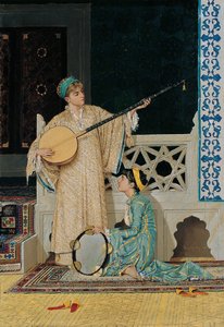 Två musikerflickor, andra hälften av 1800-talet.