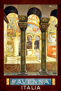 Ravenna reseaffisch, ca 1925 (lito i färg) av Osvaldo Ballerio
