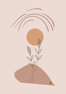 Boho-inspirerad botanisk solnedgång