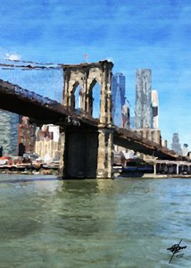 Speglingar i Brooklyn Bridge av Osvaldo Russo