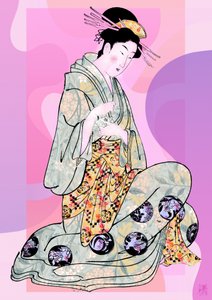 Elegant knästående geisha av Osvaldo Russo