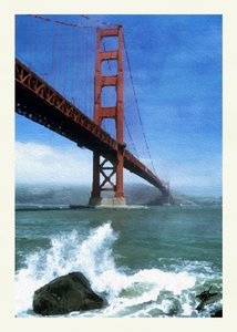 Golden Gate – brytande vågor av Osvaldo Russo