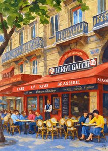 Det livliga Paris-kaféet av Osvaldo Russo
