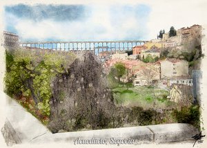 Den romerska akvedukten i Segovia av Osvaldo Russo