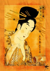 Ukiyo-e: Kvinna som läser av Osvaldo Russo