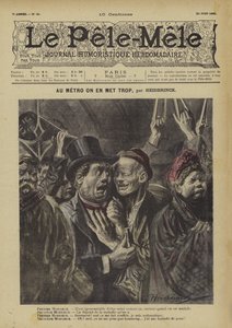 I tunnelbanan lägger vi för mycket. Illustration för Le Pele-Mele av Oswald (after) Heidbrinck