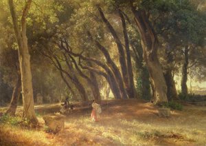 In the Garden of the Villa Borghese (olja på duk)