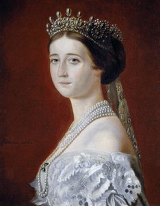 Porträtt av Eugenie de Montijo (1826-1920), kejsarinna av Frankrike, kopia av Oswald Brierly (olja på duk)