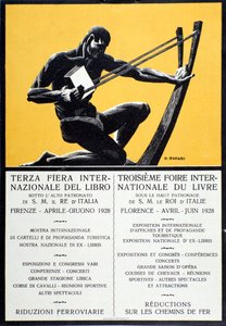 Reklamaffisch för bokmässan i Florens, april juni 1928 av Oswaldo (after) Tofani
