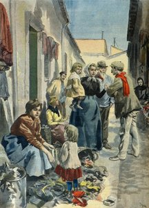 En familj av lumpsamlare i Paris 1899 (Gravyr)