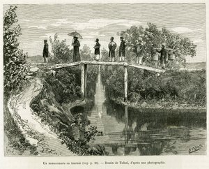 En missionär i sin tur. Gravyr av Tofani, för att illustrera historien Trente mois au Tonkin, 1884, av doktor Paul Hocquard, i le tour du monde 1890, under ledning av Edouard Charton (1807-1890), Hachette, Paris. av Oswaldo Tofani