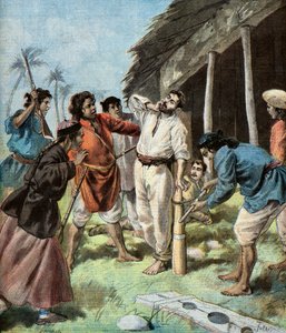 Carrere-fånge av Pavillons Noirs,1895 (Illustration) av Oswaldo Tofani