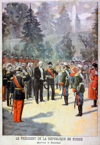 Felix Faure, Frankrikes president, tog emot på Peterhof, St Petersburg, Ryssland, 1897 av Oswaldo Tofani