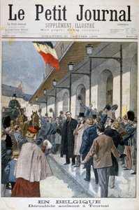 Paul Déroulède anländer i exil till Tournai, Belgien, 1900. av Oswaldo Tofani