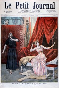Sibyl Sanderson och Delmas i Jules Massenets opera Thais, Paris, 1894 av Oswaldo Tofani