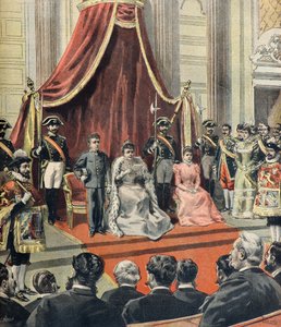 Spansk-amerikanska kriget, regent Maria Cristina av Österrike talar inför Cortes Generales