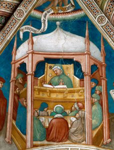 Saint Augustine undervisar i retorik i Kartago. (Fresk