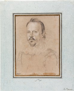 Porträtt av Vincent I av Gonzague, hertig av Mantua (Vincenzo I Gonzaga, hertig av Mantua) (1562-1612) Teckning av Ottavio Leoni (1578-1630) Genes, Musei di Strada Nuova, inv 2440