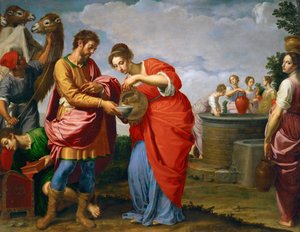 Rebecca och Eliezer vid brunnen - Ottavio Vannini (1585-1643). Olja på duk, ca. 1626. Mått : 120x154 cm. Konsthistoriska museet, Vienne