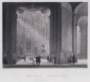 Katolska kyrkan, Dresden (gravyr) av Otto (after) Wagner
