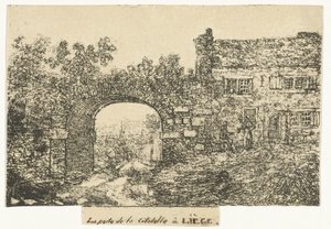 Citadelpoort te Luik Porten till Citadellet i Liège (titel på objektet) av Otto Baron Howen