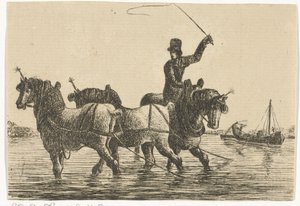 Tre draghästar i vattnet av Otto Baron Howen
