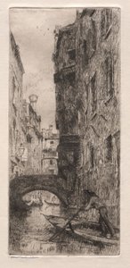 Etsningar av Venedig: Ponte del Pistor, Venedig, 1880.