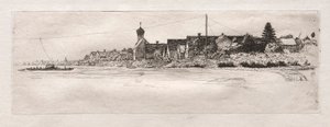 Färja vid Schwabel Weiss, 1879. av Otto H. Bacher
