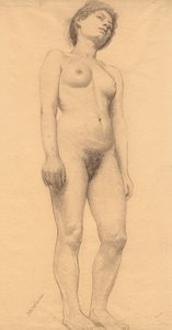 Stående naken kvinna, troligen 1878-79.