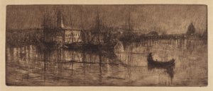 En blöt kväll i Venedig, ca. 1880.