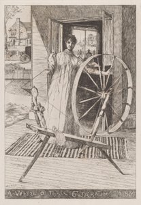 Vid spinnhjulet, ca. 1884.