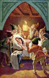 Snövit och de sju dvärgarna, ca 1900 (illustration)