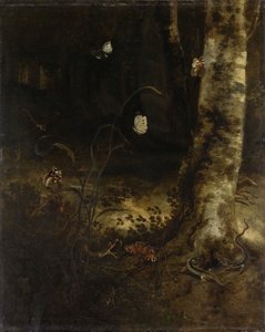 Skogsbotten med en orm av Otto Marseus van Schrieck