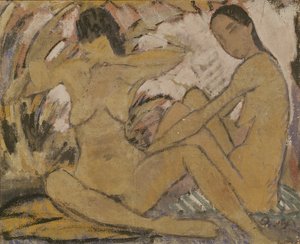Two Women Sitting, ca 1914 (se 274026 för ago) av Otto Mueller