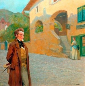 Schubert på en promenad genom en Niederösterrikisk D