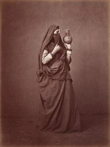 Porträtt av en egyptisk kvinna,ca. 1870 (foto) av Otto Schoefft