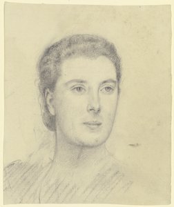 Porträtt av en dam (Margret Freebody?) av Otto Scholderer
