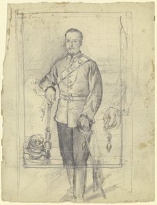 Porträtt av en man i uniform av Otto Scholderer