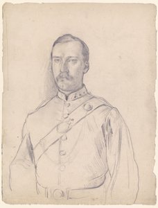 Porträtt av en man i uniform, halvfigur av Otto Scholderer