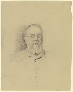 Porträtt av en äldre man med glasögon av Otto Scholderer